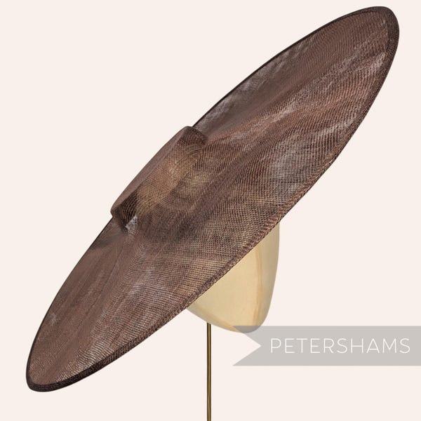 Schokobraune Extreme Wagenrad Sinamay Fascinator Hut Basis für die Hutmacherei und die Hutherstellung