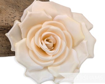 13cm 'Mandy' Asymmetric Flower Millinery Hat Mount For Millinery and Hat Making - Peach