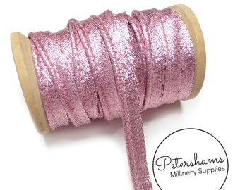 Metallic Insertion 4mm Piping Cord for Millinery & Crafts - 1m - Pink