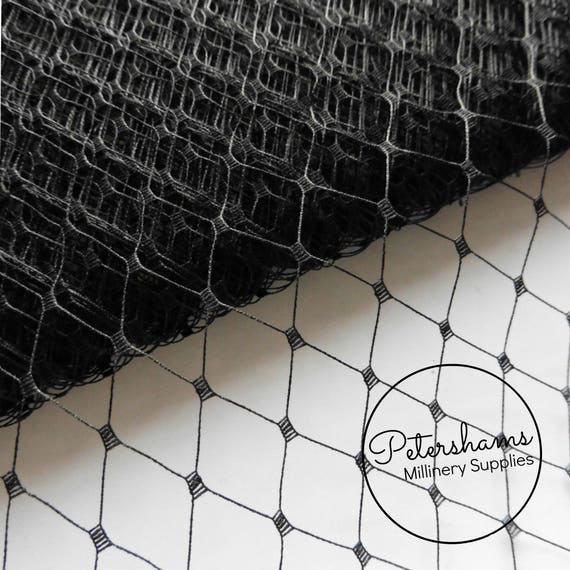 Anglais Merry Widow Voilage Pour Voiles De Cage à Oiseaux Mariage Bibis Et Chapeaux 30cm 12 Pouces De Large 1m Noir