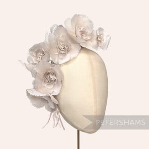 Soft Blush Mix Organza 'Amelia' Millinery Flower Hat Mount for Fascinators & Hat Making