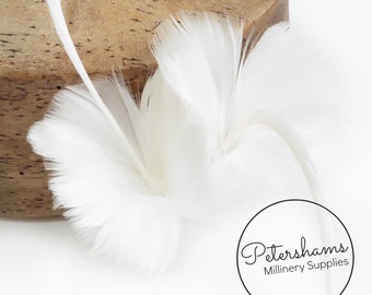 Petite Double Goose Feather Flower for Millinery & Hat Making - Ivory
