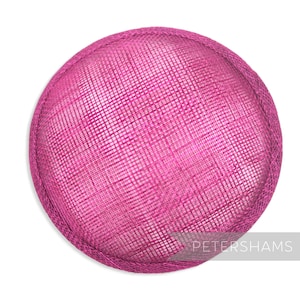 13.5cm Round Sinamay Fascinator Hat Base for Millinery & Hat Making -  Cerise