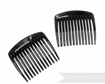 Plastic Side Combs (Amazing Quality!) for Millinery and Hat Making - Black Pair