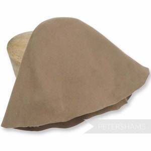 100% Wool Felt Cone Hood Hat Body for Millinery & Hat Making - Mushroom