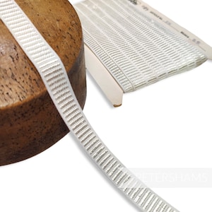 16mm Shiny Simple Stripe Pattern Braid - 1m - For Hat Trimming and Dressmaking - White