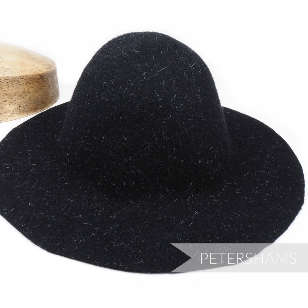 Confetti Wool Felt Capeline Hat Body 120g Black Etsy