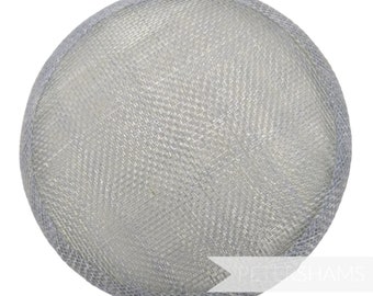 13.5cm Round Sinamay Fascinator Hat Base for Millinery & Hat Making - Limited Edition Ice Grey