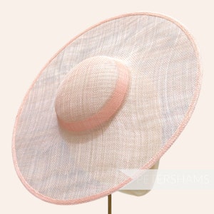 Cartwheel Sinamay Fascinator Hat Base for Millinery & Hat Making - Pale Pink