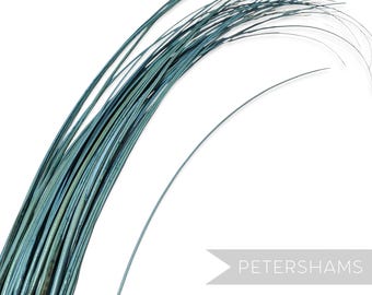 Duck Egg Blue Long Stripped Ostrich Spine Quill Feather for Millinery, Hats & Fascinators
