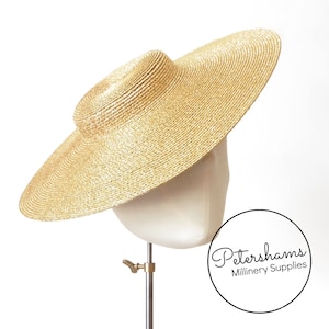Cartwheel Polybraid Fascinator Hat Base for Millinery & Hat Making - Metallic Gold