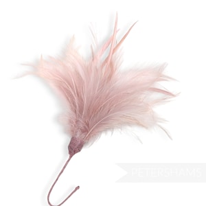 Fluffy Goose Biot & Hackle Feather Hat Mount Trim for Fascinators, Wedding Bouquets and Hat Making -  Rose Pink