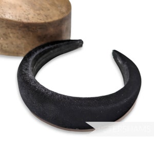 40mm Super Padded Velvet Headbands for Hat Making and Millinery - Black