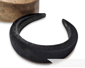 Supergewatteerde fluwelen hoofdbanden van 40 mm voor het maken van hoeden en modeartikelen - zwart