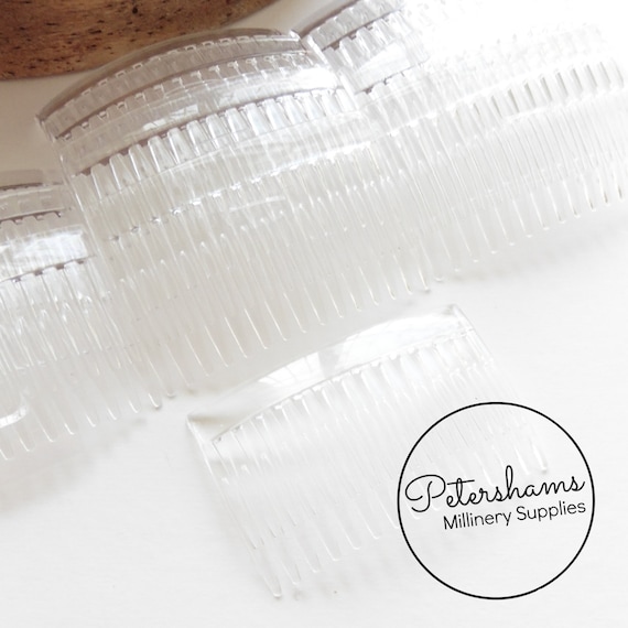 7cm (2 3/4" Wide) Plastic Hair Combs for Fascinators and Millinery - Clear