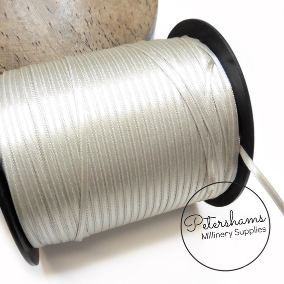 Double Sided Satin Ribbon - White 3mm Double Sided Satin Ribbon - White 3mm