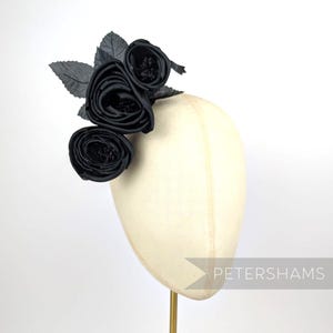 Silk 'Michelle' Ranunculus Style Millinery Fascinator Flower Hat Mount - Black