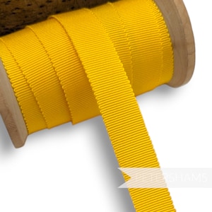 Yellow Millinery Petersham Hat Ribbon - 4 Sizes (15mm No.3, 25mm No.5, 38mm No.9, 50mm No.16)