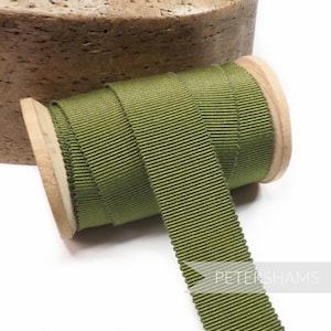 Olive Green Silk Satin Ribbon 