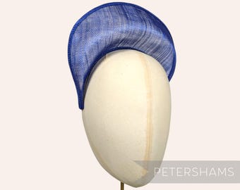 Deep Royal Blue Halo Crown Sinamay Fascinator Hat Base for Hat Making and Millinery