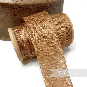 3 cm Sinamay Schrägband Streifen (1.6 m) für Hutmacherwaren - Toffee