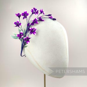Vintage &#39;Pippa&#39; 1980&#39;s Long Stemmed Blossom Spray - Bright Purple