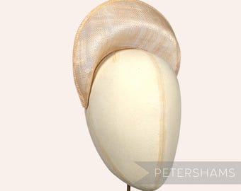 Halo Crown Sinamay Fascinator Hat Base for Hat Making and Millinery - Limited Edition Champagne