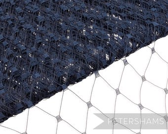 Navy Blue Mega English Merry Widow Veiling for Fascinators & Millinery 12" (30cm) Wide 1m