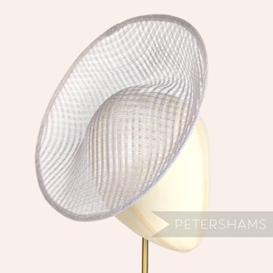 Lattice Weave &#39; Amanda&#39; Sinamay Fascinator Base for Millinery & Hat Making - Pale Grey
