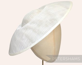 Ivory 'Charlotte' 35cm Extra Large Saucer Sinamay Fascinator Hat Base for Millinery & Hat Making