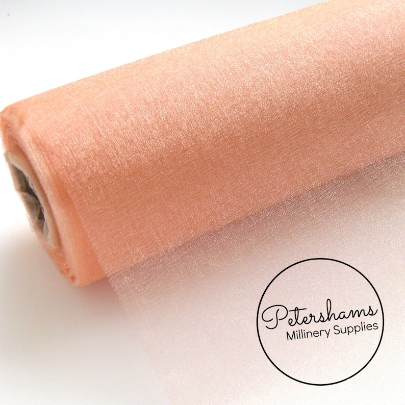 29cm Peach Wide Shimmer Organza Fabric for Millinery /& Crafts 1 Metre 11.4 Inch
