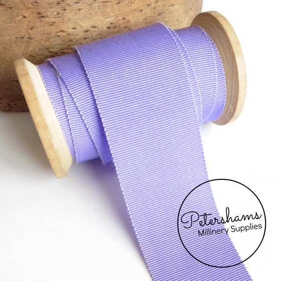BTY 1/" Lavender vintage cotton rayon petersham grosgrain ribbon millinery hat