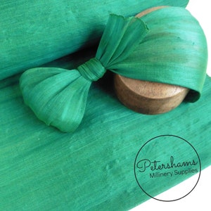 Polyester Abaca Fabric for Hat Making & Millinery - 1/2m - Emerald