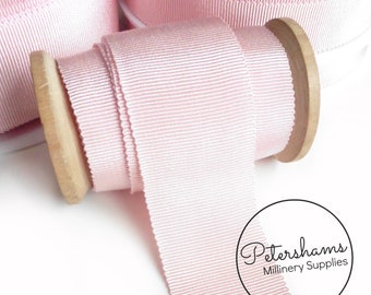 Pale Pink French Millinery Petersham Ribbon 3 Sizes (15mm No.3, 25mm No.5, 40mm No.10)