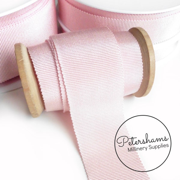 Pale Pink French Millinery Petersham Ribbon 3 Sizes (15mm No.3, 25mm No.5, 40mm No.10)