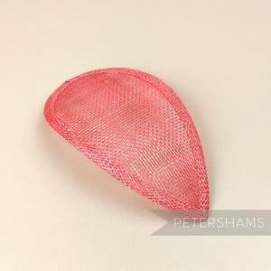 Teardrop Sinamay Fascinator Hat Base for Millinery & Hat Making - Coral