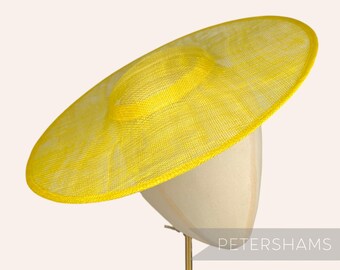 Yellow Cartwheel Sinamay Fascinator Hat Base for Millinery & Hat Making