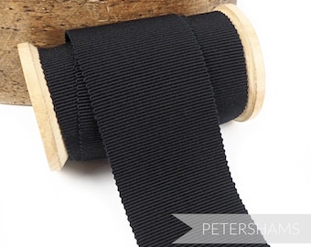 Black Cotton 45mm Millinery Petersham Hat Ribbon for Hat Making - 1m