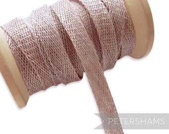Tira de fita de encadernação sinamay de 1 cm (1,6 m/1,7 jardas) para confecção de chapelaria e chapéus - vison