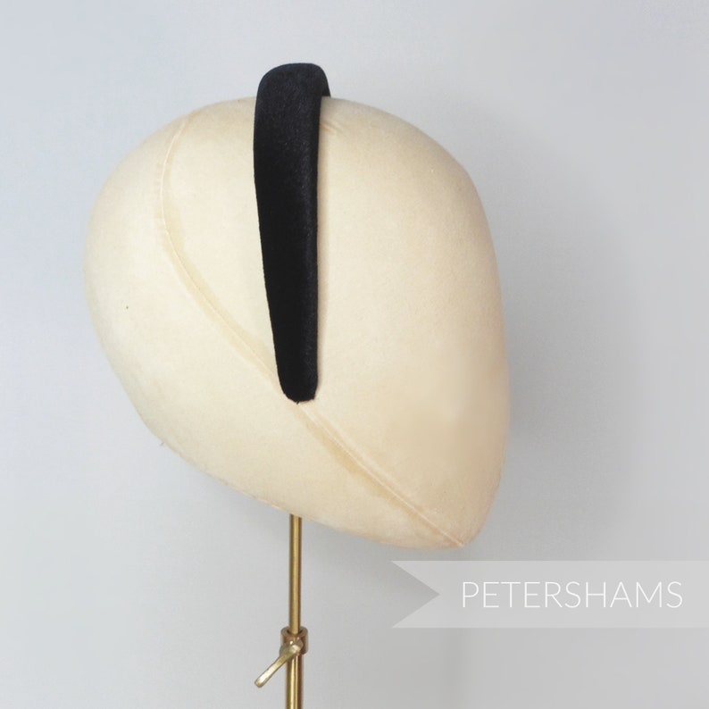 30mm Skinny Super Padded Velvet Headbands for Hat Making and Millinery Black image 4