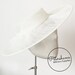 Large Brim Sinamay Boater Fascinator Hat Base for Millinery & Hat Making - Ivory 