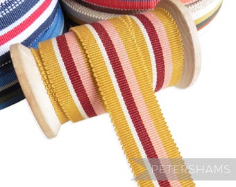 Kate Traditional Stripe Millinery Petersham Hat Ribbon 2 Sizes (25mm & 35mm) - 1m