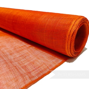 Sinamay Fabric for Millinery, Hat & Fascinator Making 1/2 Metre - Burnt Orange