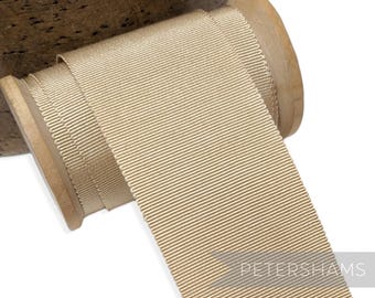 Light Beige Millinery Petersham Hat Ribbon - 4 Sizes (15mm No.3, 25mm No.5, 38mm No.9, 50mm No.16)