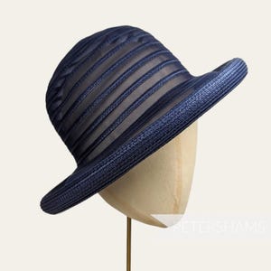 Krinolin & Poly-Braid Rullad Kant Hattbas Formad För Millinery - Marinblå