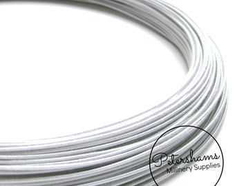1.2mm (16 Gauge) Extra Firm Cotton Covered Millinery Wire (For Hat Making, Flower Making) - White