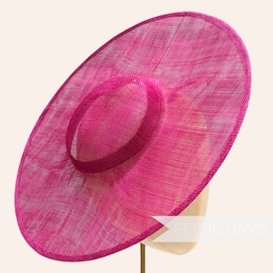 Cartwheel Sinamay Fascinator Hat Base for Millinery & Hat Making - Cerise