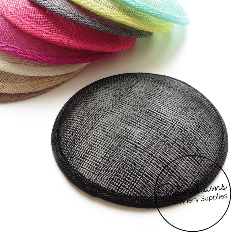Pale Peach 13.5cm Round Sinamay Fascinator Hat Base for Millinery /& Hat Making