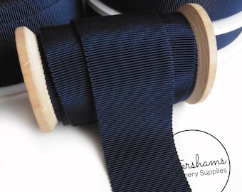 French Navy French Millinery Petersham Ribbon 3 Sizes (15mm No.3, 25mm No.5, 40mm No.10)
