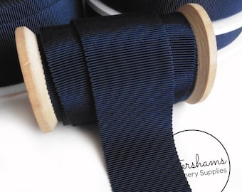 Français Navy Français Millinery Petersham Ribbon 3 tailles (15mm No.3, 25mm No.5, 40mm No.10)